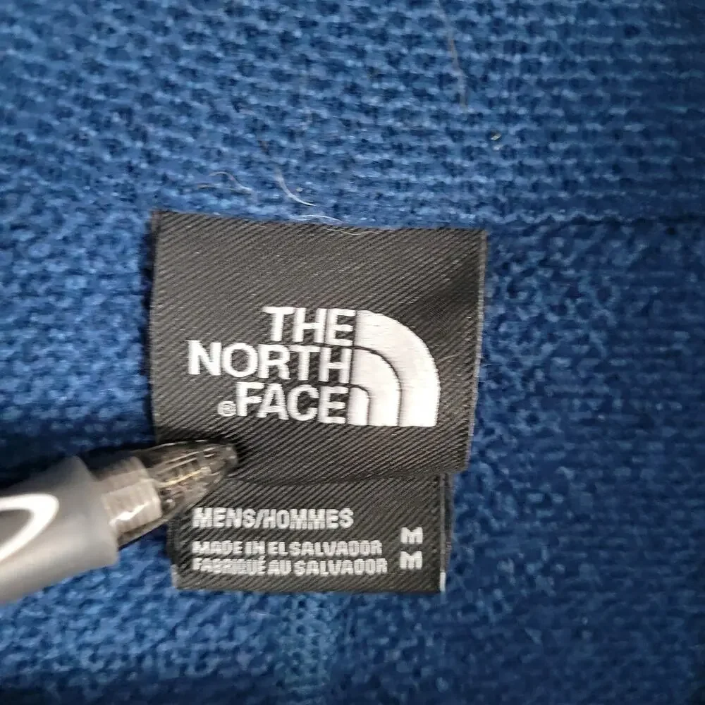 The North Face Textured Quarter Zip men's size M Blue Outdoor Hiking Classic